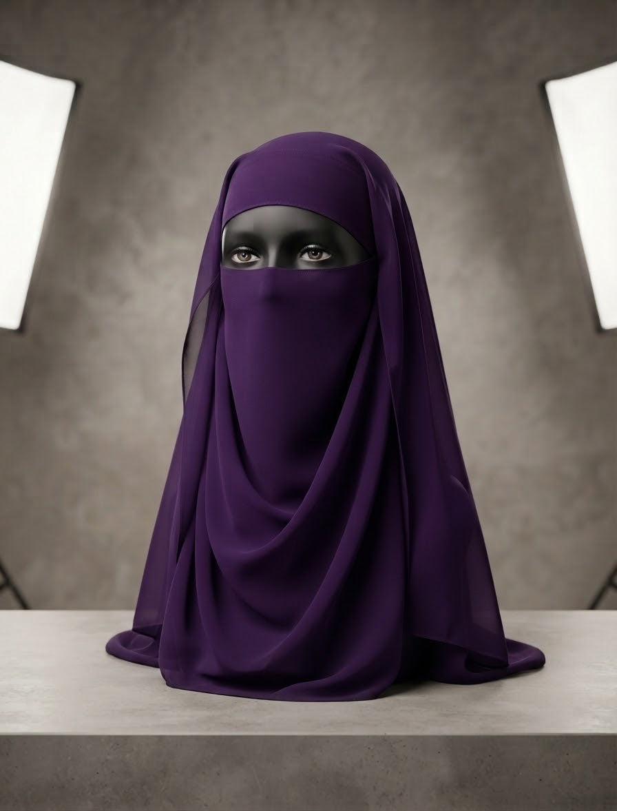 The Mariam Full-Coverage Draped Two-Layer Niqab