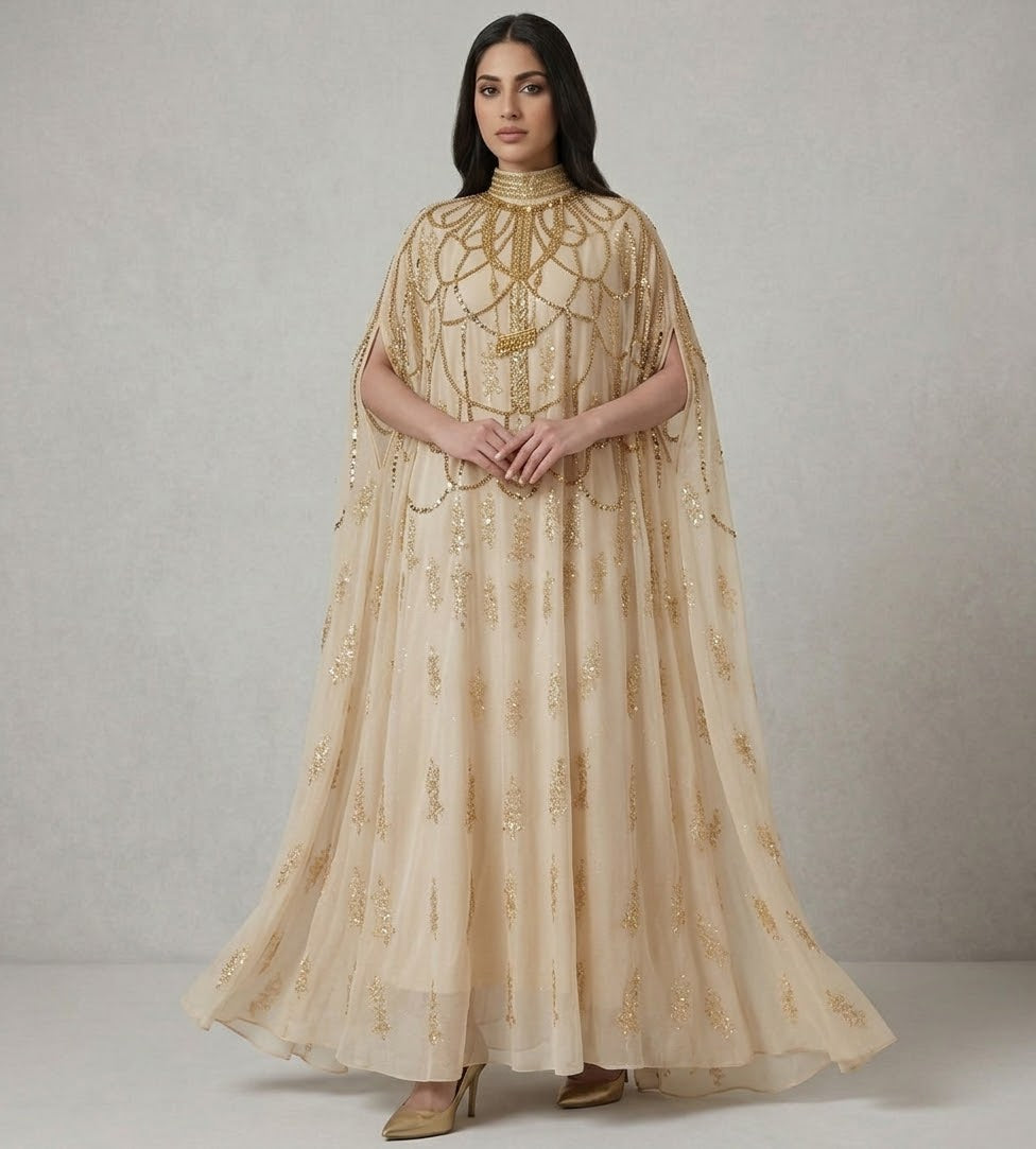 The Noor Intricately Embellished Cape Kaftan