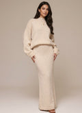 The Stella Chunky Bouclé Knit Sweater & Maxi Skirt Set