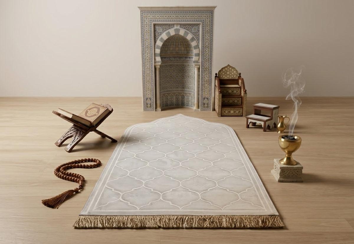 Premium Plush Arch Motif Padded Prayer Mat