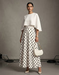Polka Dot Maxi Dress with Detachable Cape Set