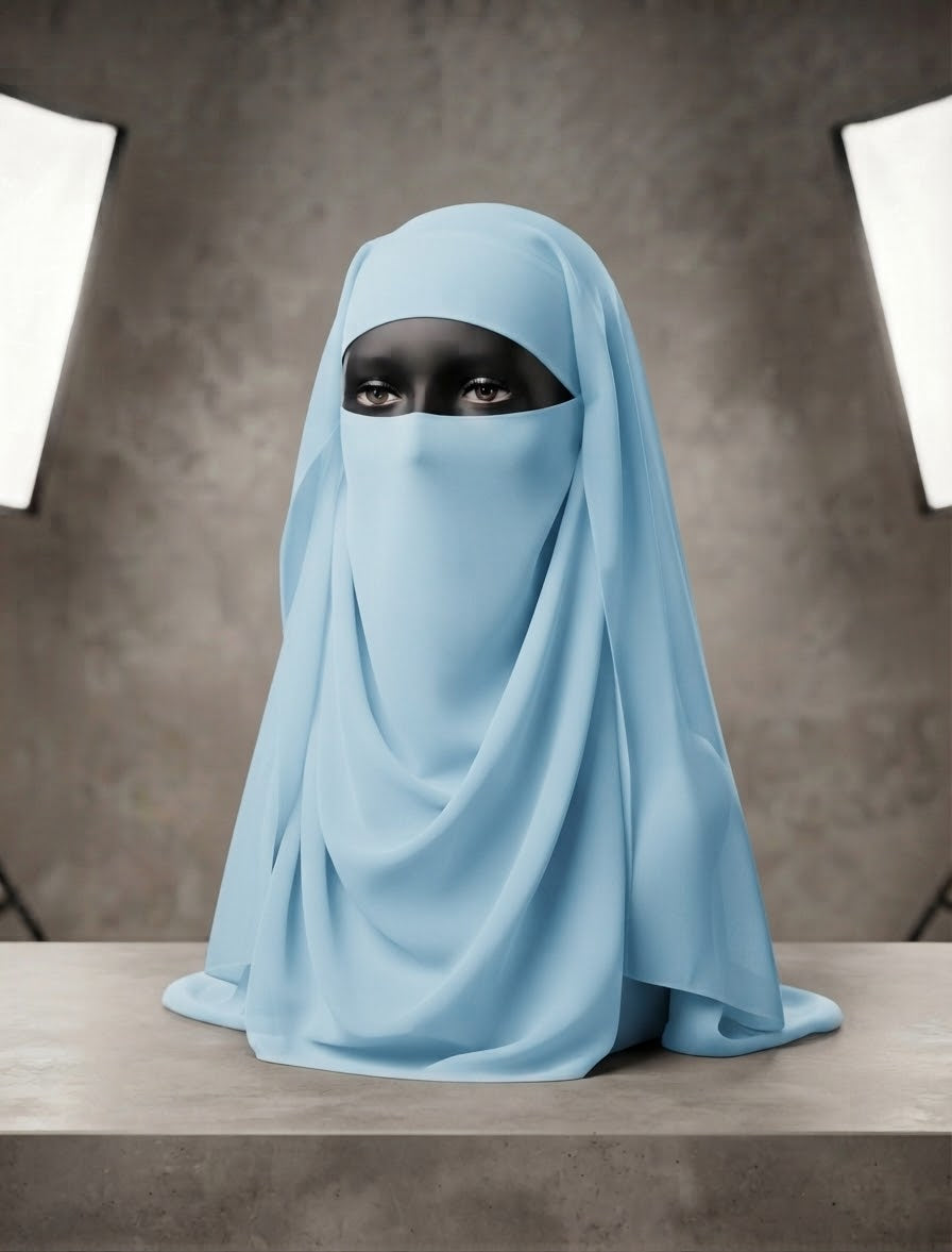 The Mariam Full-Coverage Draped Two-Layer Niqab