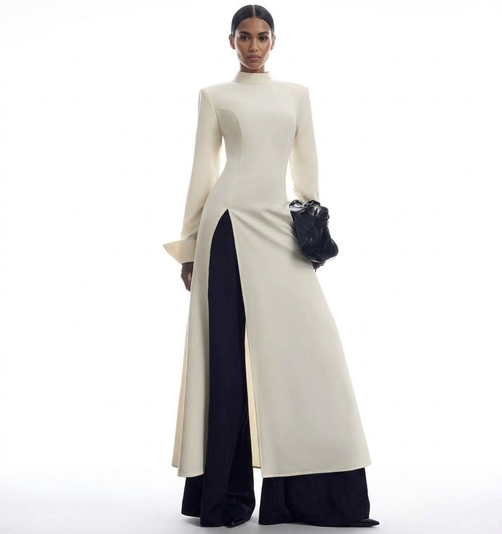 The Nadia Architectural Corset-Laced Split Tunic