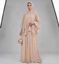The Leyla Tiered Tiered-Cape Chiffon Maxi Gown