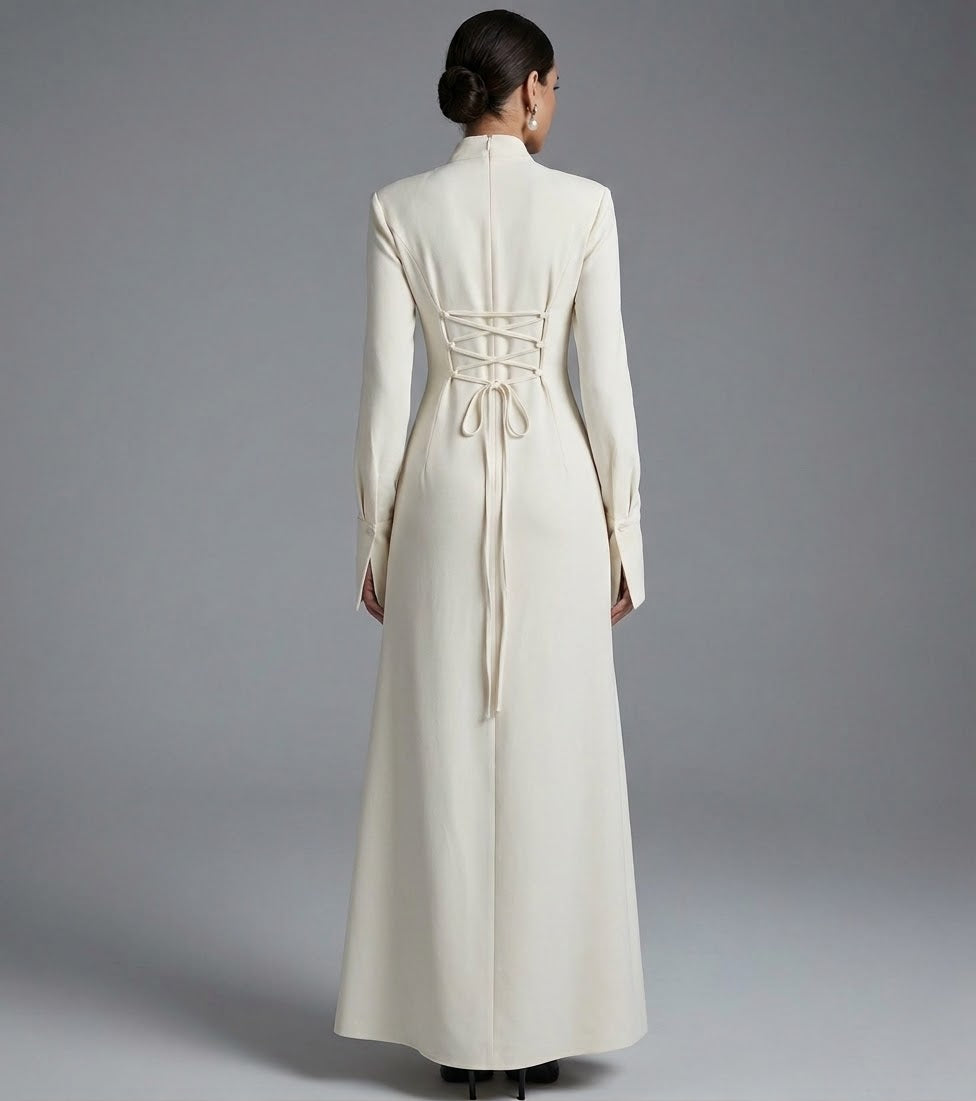 The Nadia Architectural Corset-Laced Split Tunic