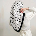 Polka Dot Satin Bordered Square Scarf