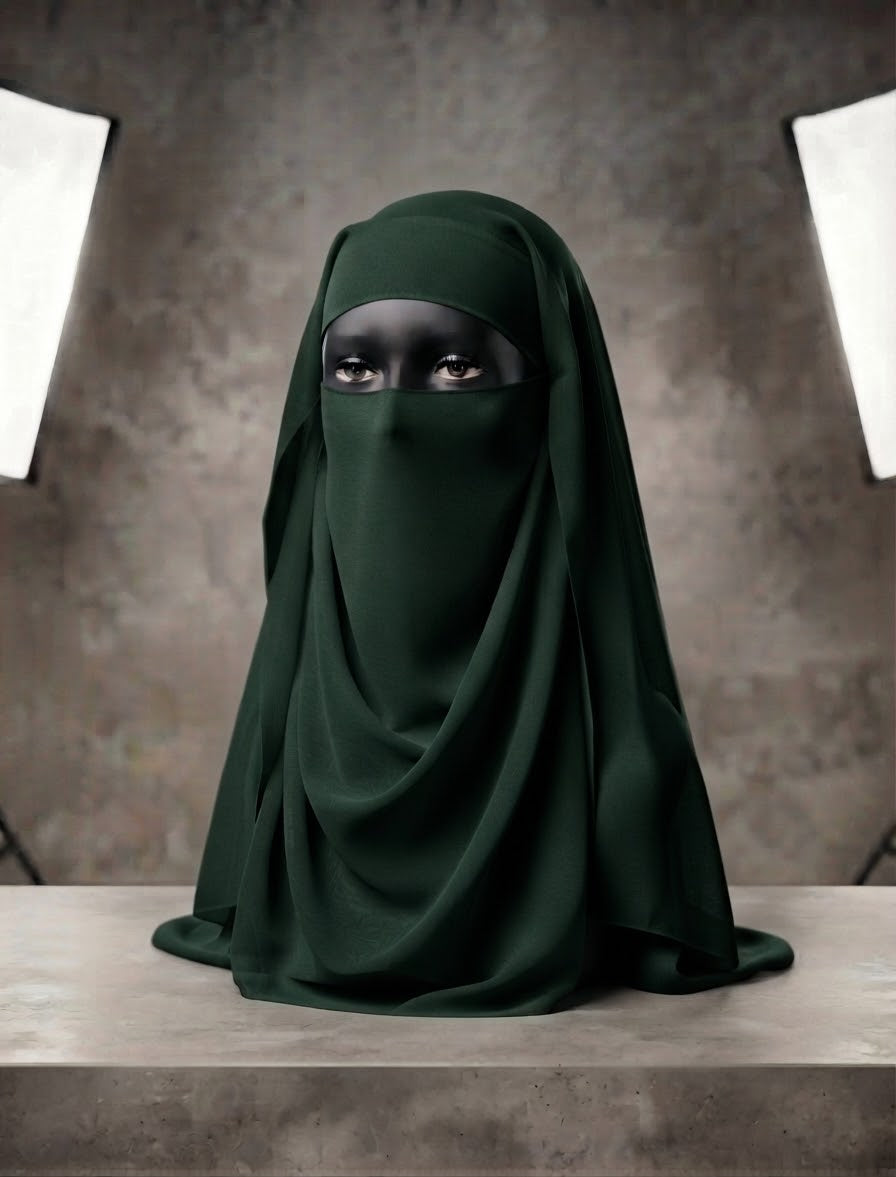The Mariam Full-Coverage Draped Two-Layer Niqab