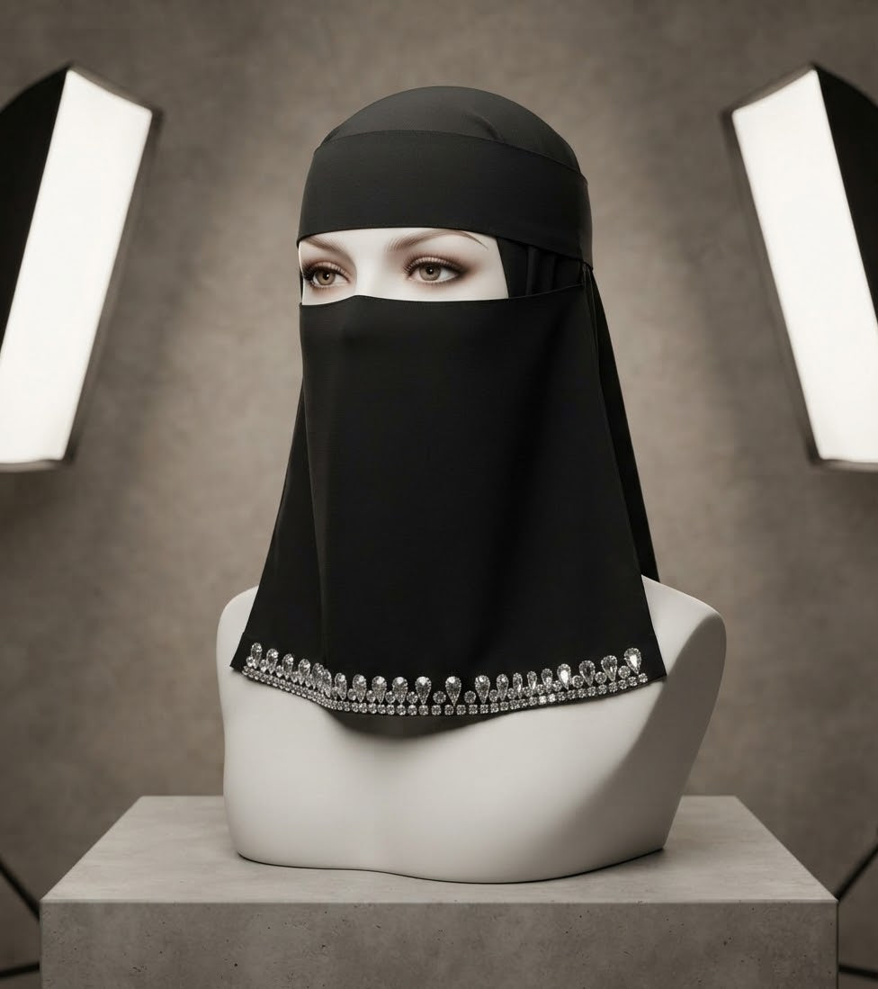 The Soraya Rhinestone-Trimmed Formal Niqab